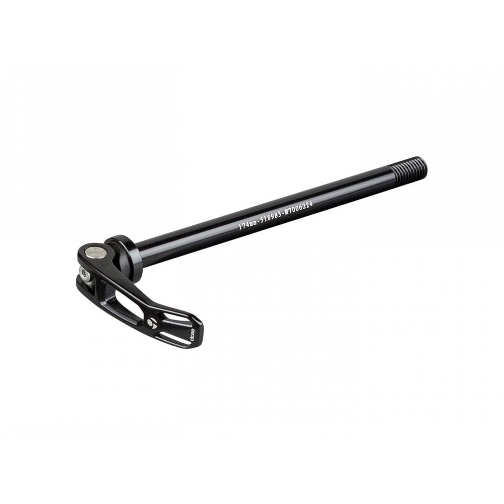 Trek ABP hard tail rear thru axle, 174mm black bike component for rear wheel conversion on mountain bikes.