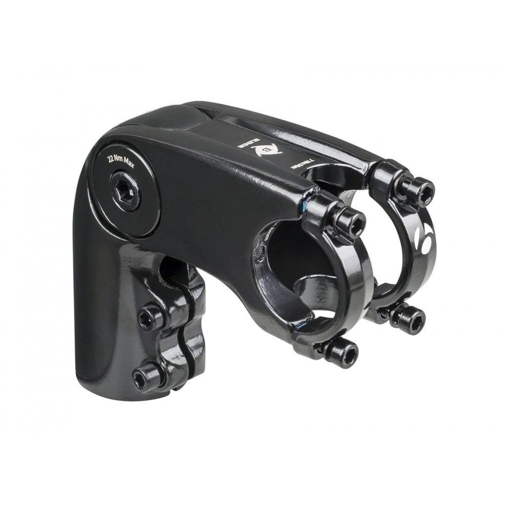 Bontrager Blendr adjustable threadless stem for 31.8mm handlebars, showing the stem without bolts on a bike component.