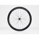 Bontrager Aeolus RSL 51 TLR disc road wheels with tubeless-ready carbon aero rims and sleek black spokes.