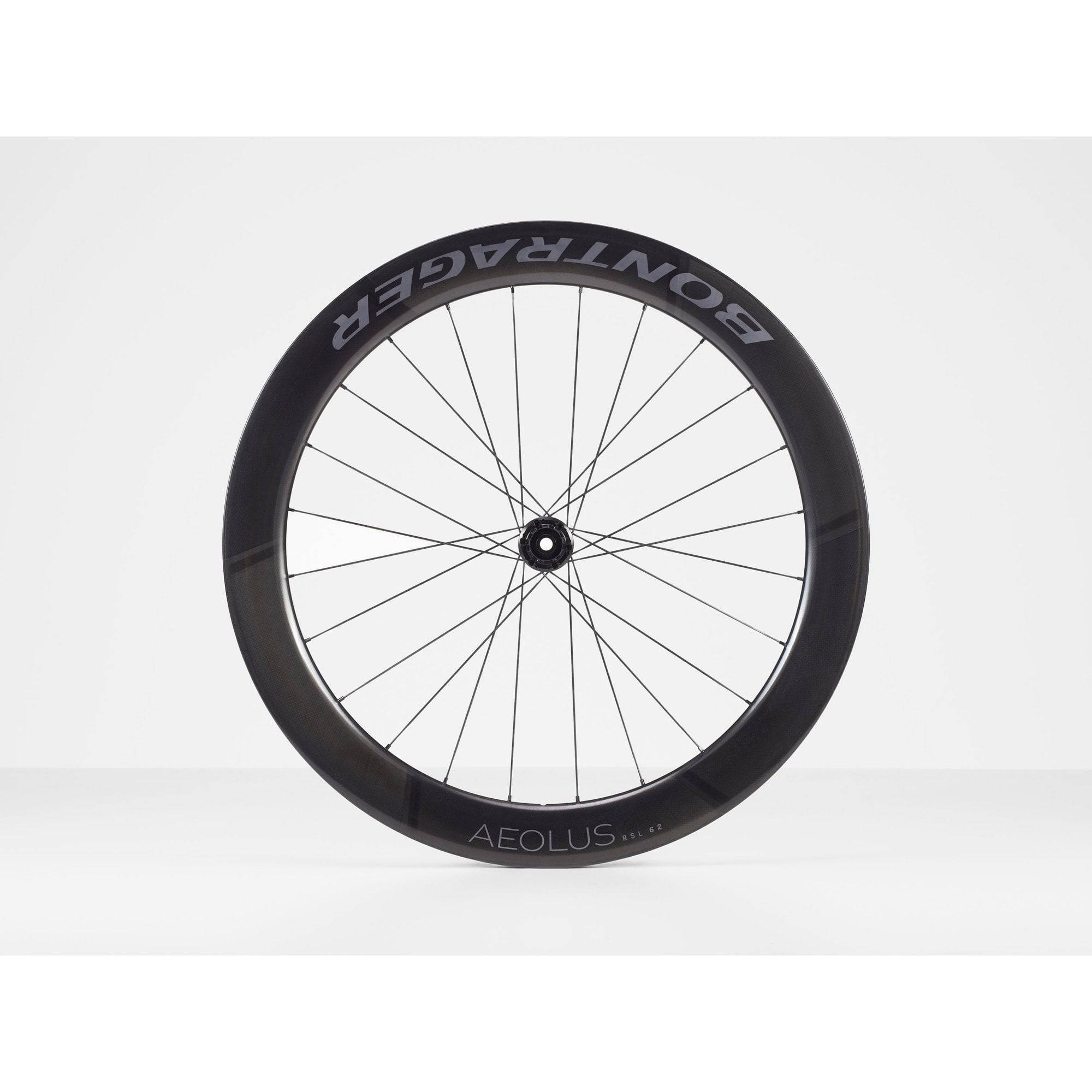 Bontrager Aeolus RSL 62 TLR disc road wheels with tubeless-ready carbon aero rims and lightweight component design