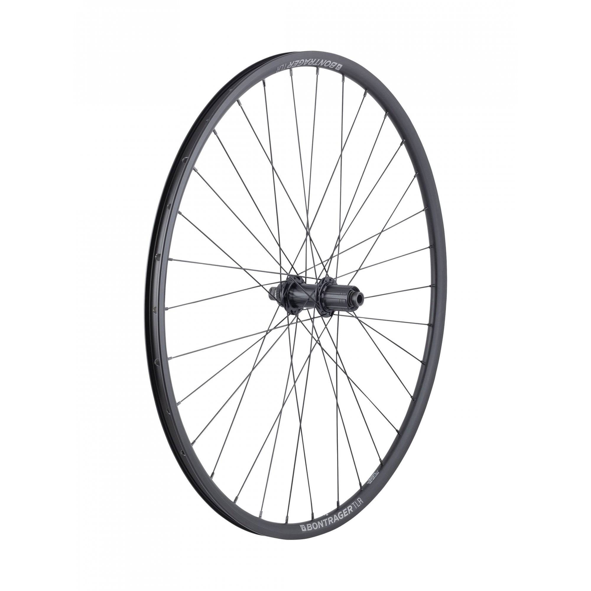 Bontrager Approved TLR Centerlock Disc Wheels for 700c road bikes, tubeless-ready, with alloy rims and centerlock brake compatibility.