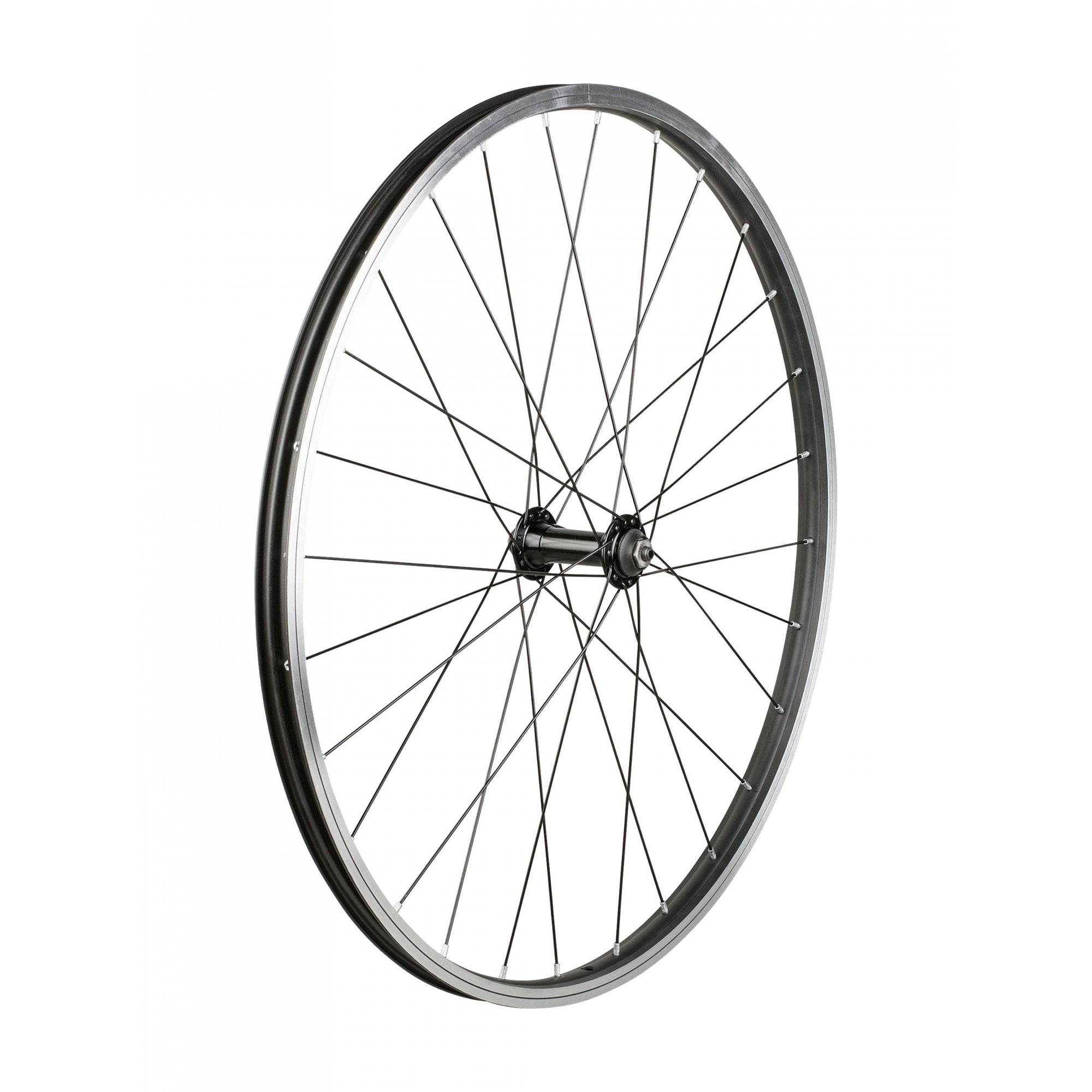 Trek Kids 26-inch rim brake wheels for mountain bike, durable MTB bike replacement components with rims and brake surfaces.