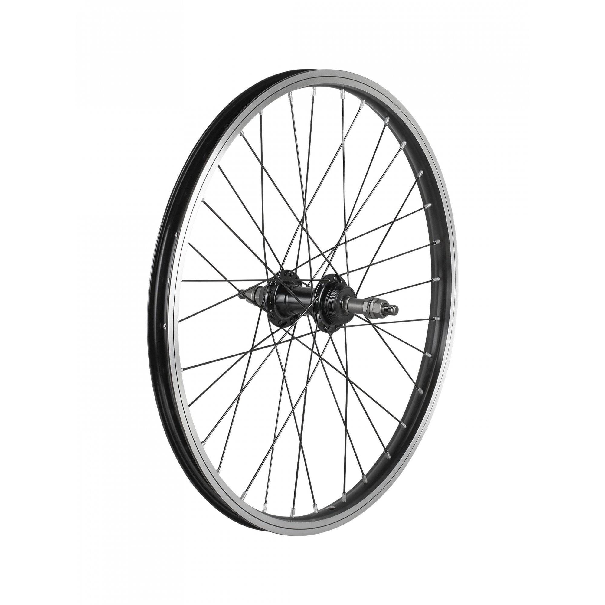 Trek Precaliber 20 MTB bike wheels, durable replacement upgrade components with black rims and spokes.
