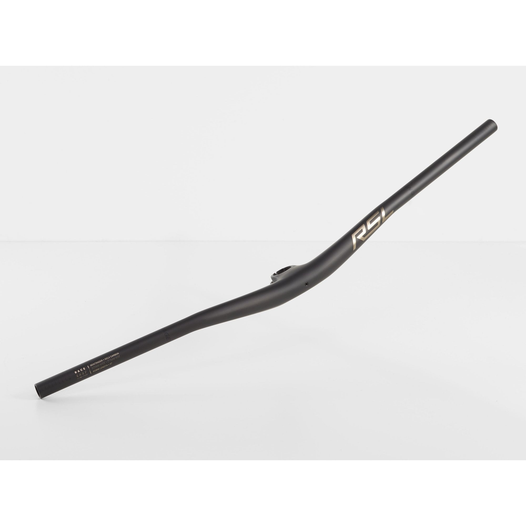 Bontrager MTB RSL handlebar stem with Knock Block adapter for mountain bikes, showcasing lightweight component design.