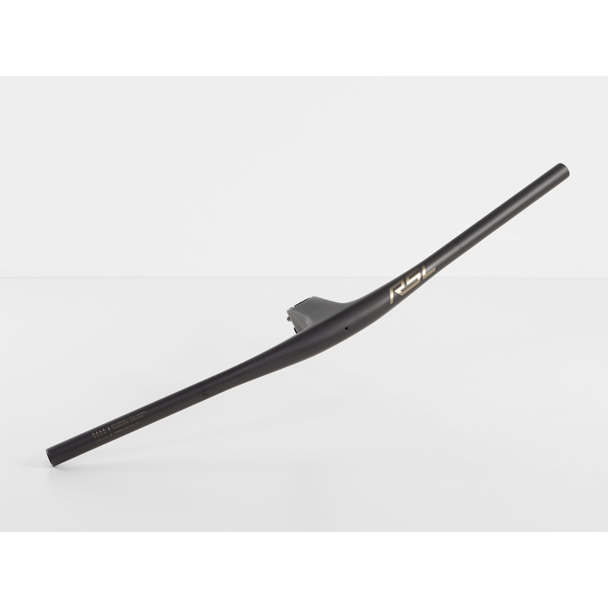 Bontrager MTB RSL handlebar and stem with Knock Block adapter for mountain bikes, black aluminum components.