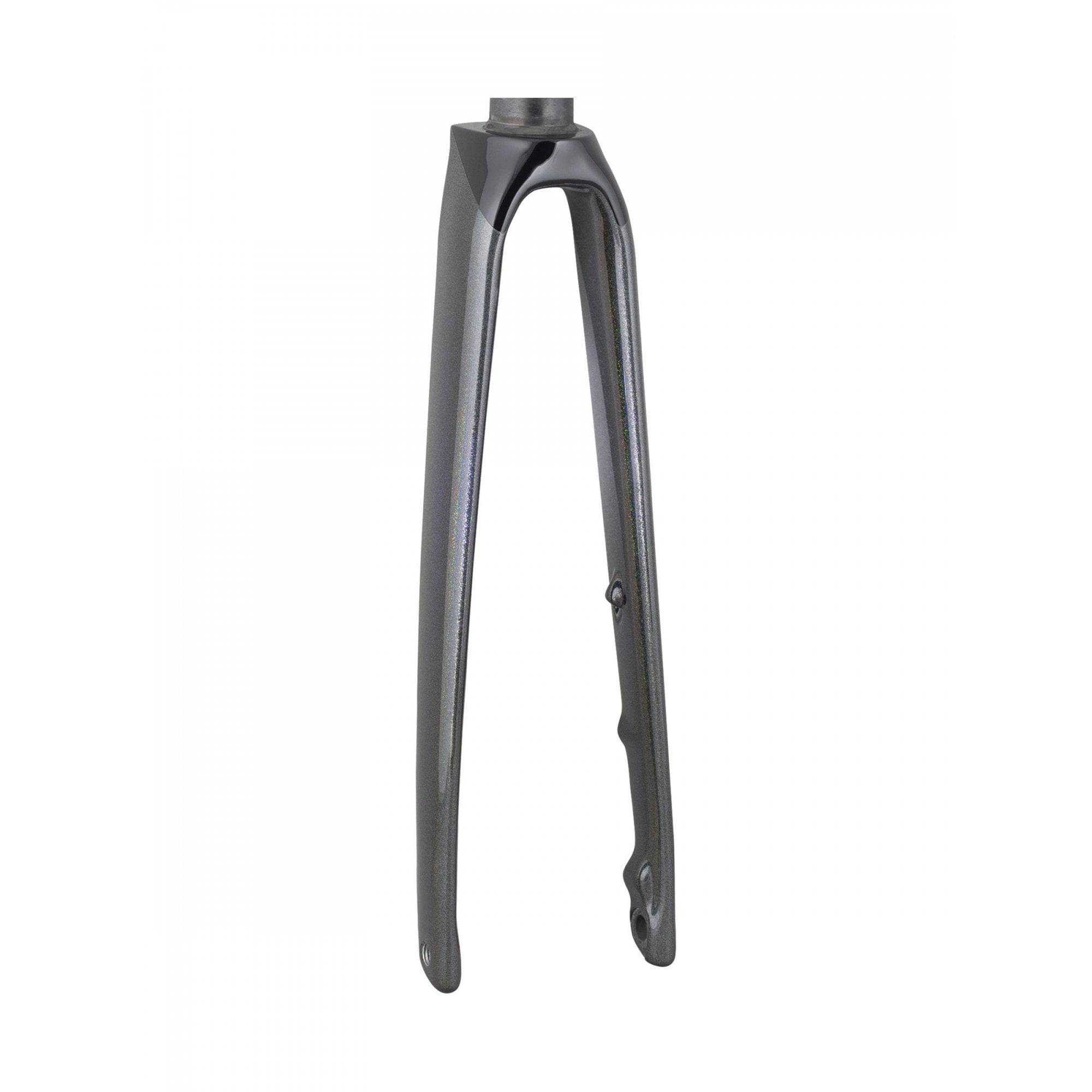 Trek Emonda SL7 rigid road bike forks for precise steering and control, showcasing lightweight carbon components.