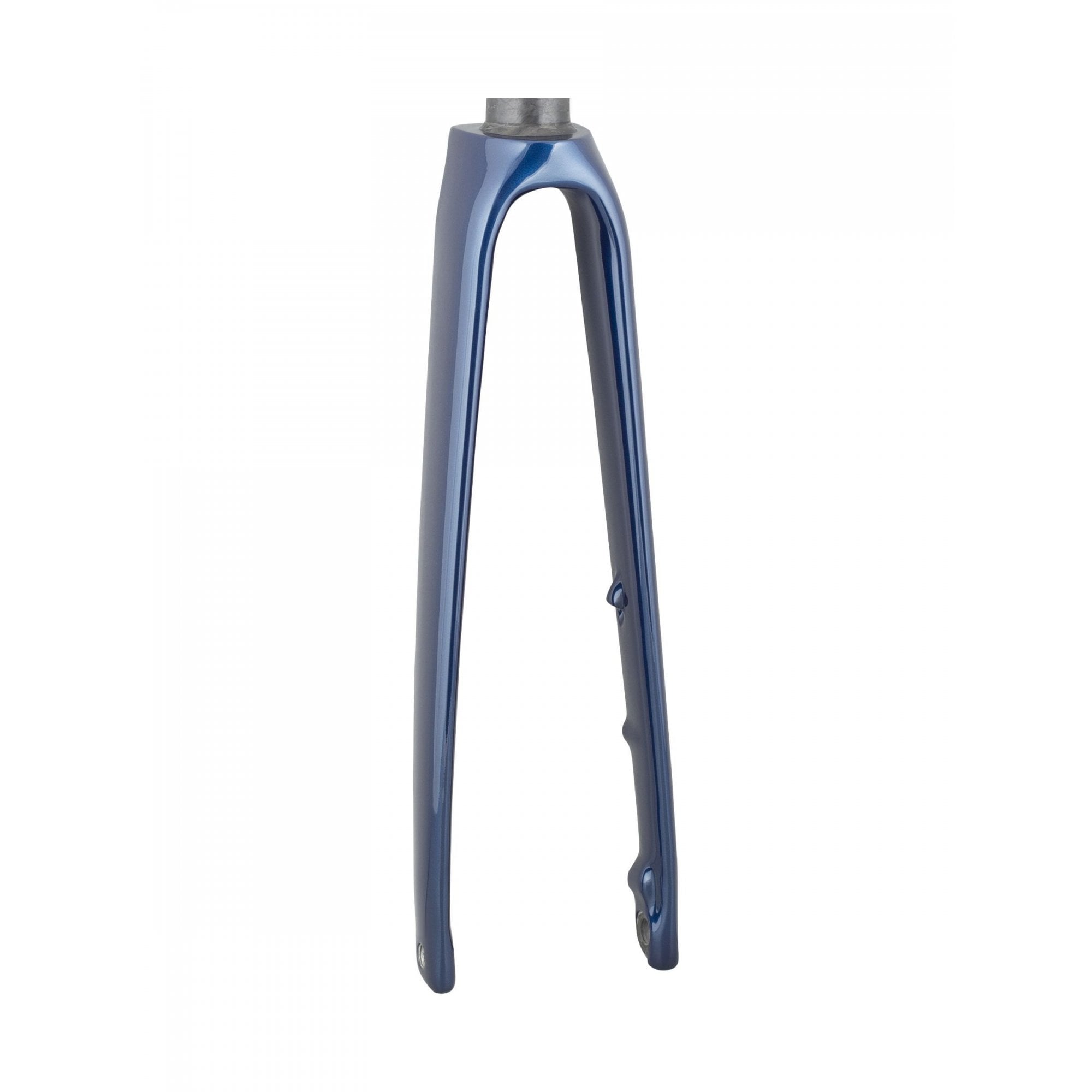 Trek Emonda SL7 rigid road bike fork, components for precise steering and control, in a sleek black finish.
