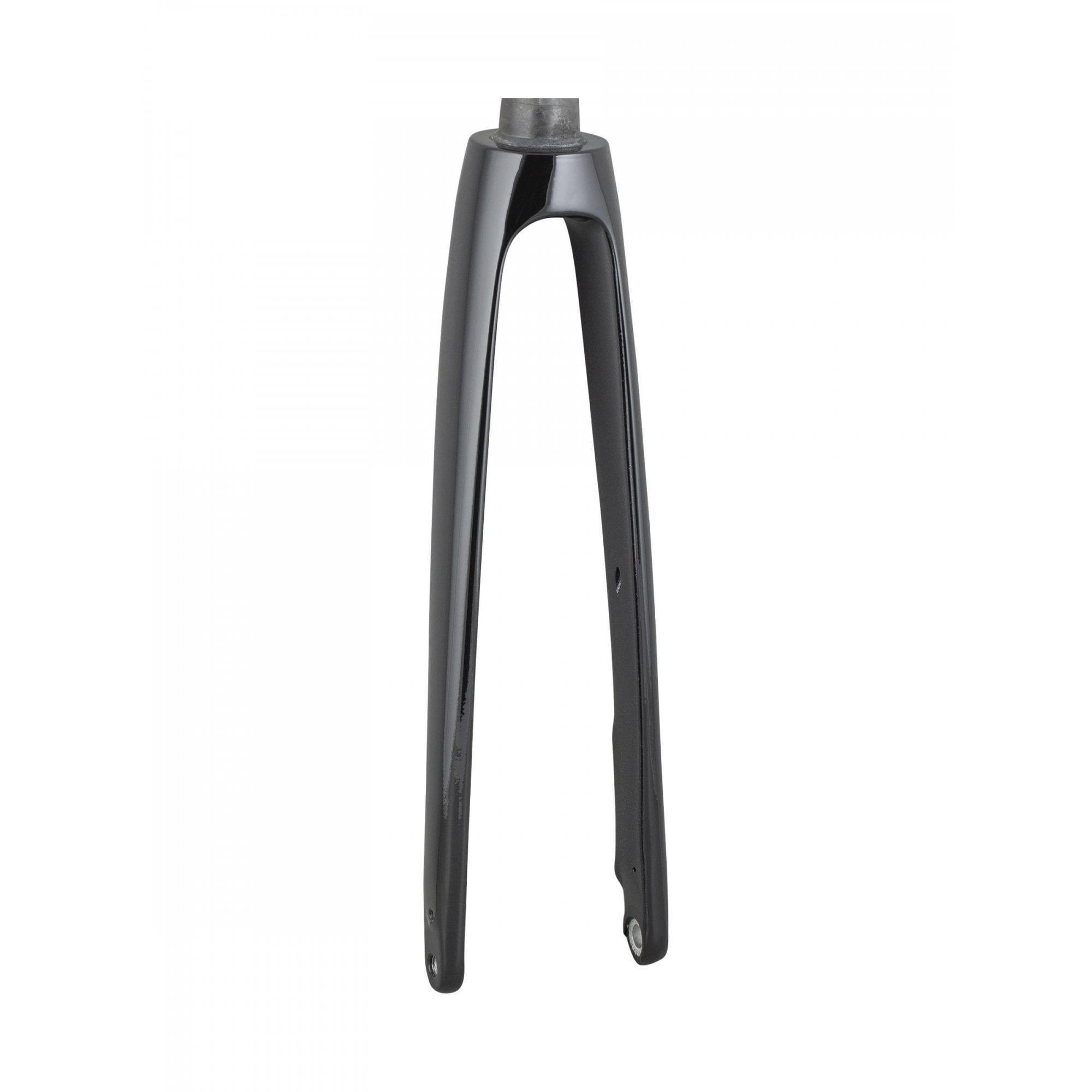 Trek Domane+ ALR road bike rigid fork with precise steering and control, showcasing the bike component in a professional setting.