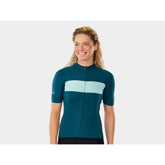 Trek Circuit Women's LTD cycling jersey in breathable, eco-friendly fabric, featuring a fitted design and vibrant colors.