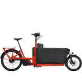 Trek Fetch+ 4 electric cargo bike with Bosch motor, customizable child seating, and sturdy frame for family hauling.