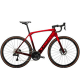Trek Domane+ SLR 9 carbon e-road bike with Shimano Dura-Ace Di2 R9200 electric drive, featuring lightweight frame and aerodynamic design.
