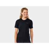 Trek Evoke women's mountain bike tech tee jersey, breathable cycling shirt with moisture-wicking fabric and sporty fit.