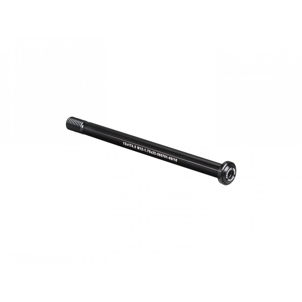 Bontrager Switch Lever Rear Thru-Axle in black with hex key for installation, 180.5mm bike component part.