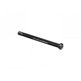 Bontrager Switch Lever Rear Thru-Axle 180mm black bicycle component with 6mm hex key compatibility, shown in close-up detail.
