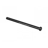 Bontrager Switch Lever Rear Thru-Axle 184mm in black with 6mm hex key compatibility, shown with lever and axle components.