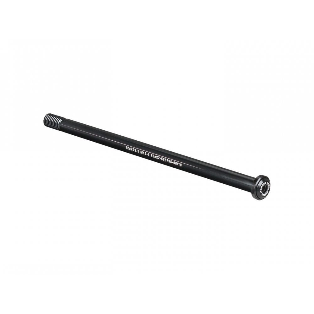 Bontrager Switch Lever Rear Thru-Axle 180mm black bike component with 6mm hex key compatibility, shown in close-up.