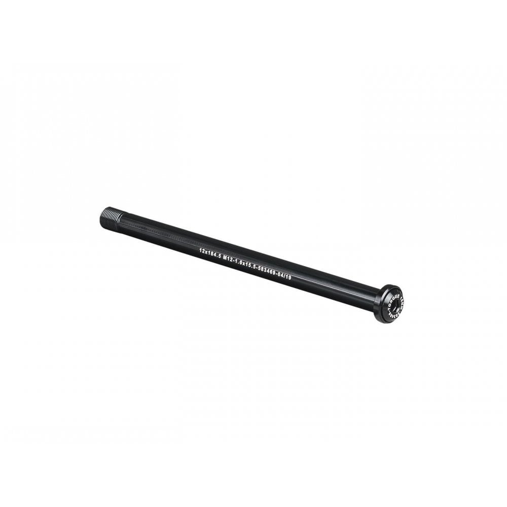 Bontrager Switch Lever Rear Thru-Axle 180mm black with 6mm hex key compatibility, bike component for secure wheel attachment.