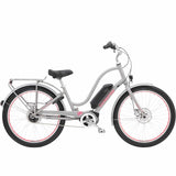 Electra Townie Go! 5i EQ step-thru electric hybrid bike with Bosch Active Line Plus motor, featuring a comfortable frame and sleek design.
