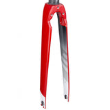 Trek Madone 9-Series 700C road bike fork, components for precision steering, black carbon design with Trek branding