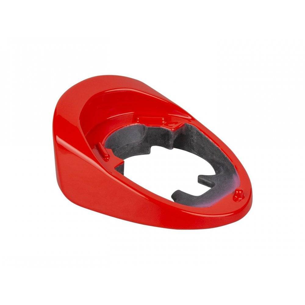 Trek 2023 Emonda SL6 headset covers and fork protection accessories in radioactive red, designed for bike components.