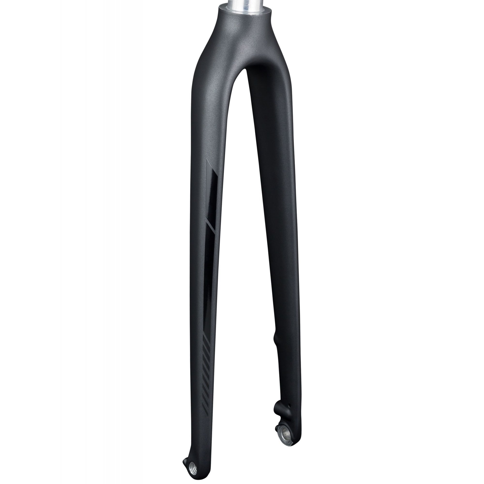 Trek FX Sport 6 disc fork with flat-mount calipers and 12mm thru-axles, shown from side view.