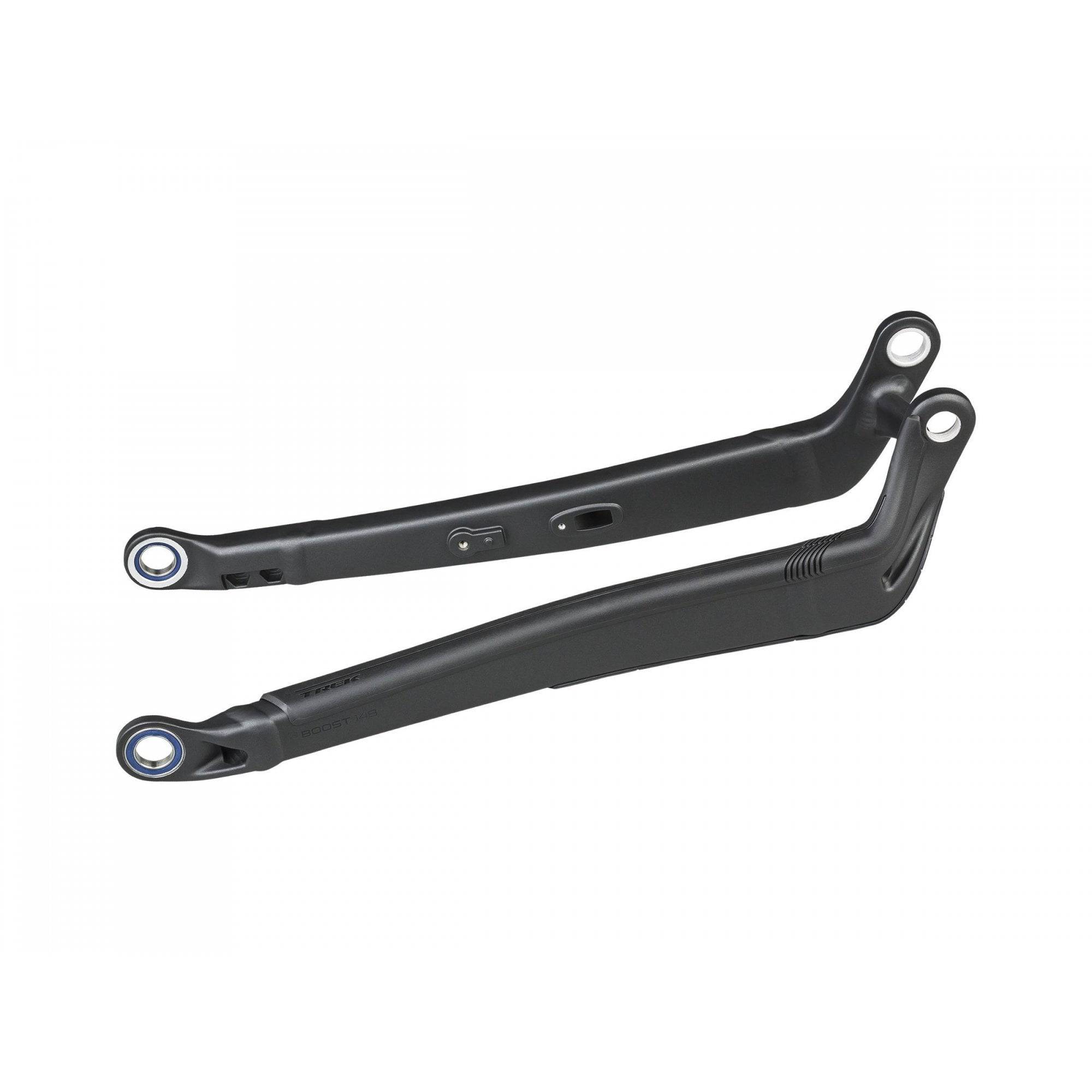 Trek Powerfly LT 2019 chainstay frame component for Powerfly 9.9 LT e-bike, black and silver with mounting points.