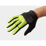 Trek Circuit unisex full-finger cycling gloves with twin gel padding for comfort, shown in black with textured grip palms.