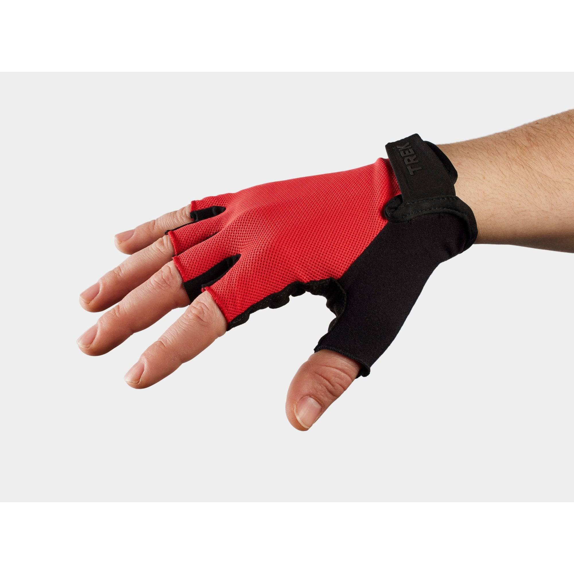 Trek Solstice Gel Padded Unisex Cycling Gloves with breathable fabric and grip-enhancing palms for comfortable riding.