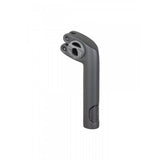 Trek Domane+ HP matte black adjustable bike seatpost, close-up view showing sleek design and secure clamp mechanism.