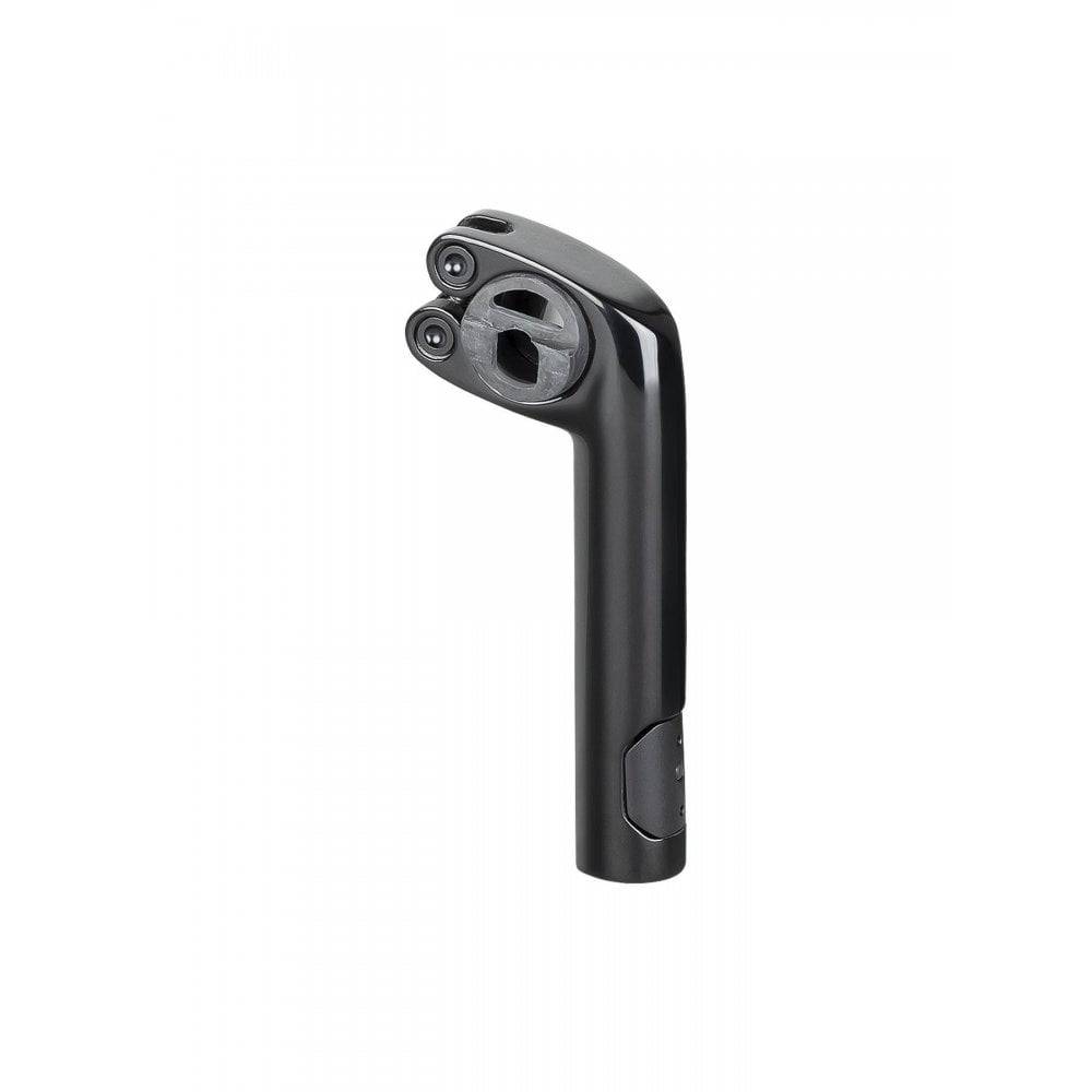 Trek Domane+ HP matte black adjustable bike seatpost, lightweight cycling component for enhanced comfort and performance.
