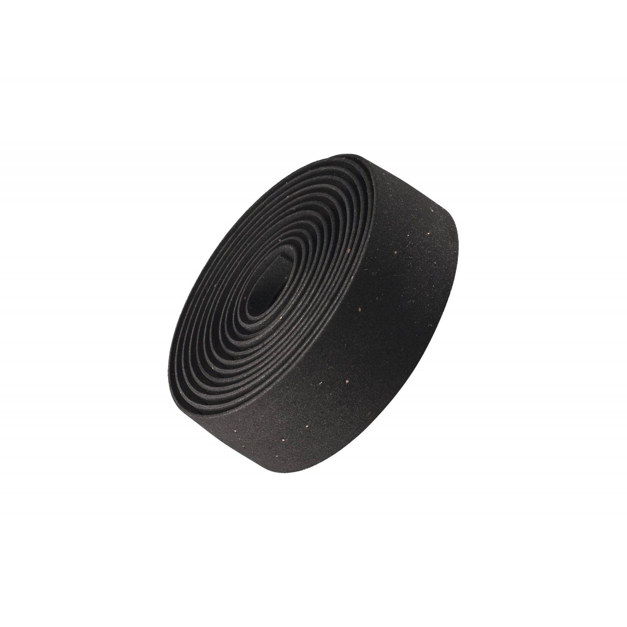 Bontrager Double Gel Cork Handlebar Tape set with reflective end plugs for road bike handlebars.