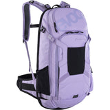 EVOC FR Trail E-Ride Protector Backpack with hydration bladder and battery compartment, designed for cycling accessories.