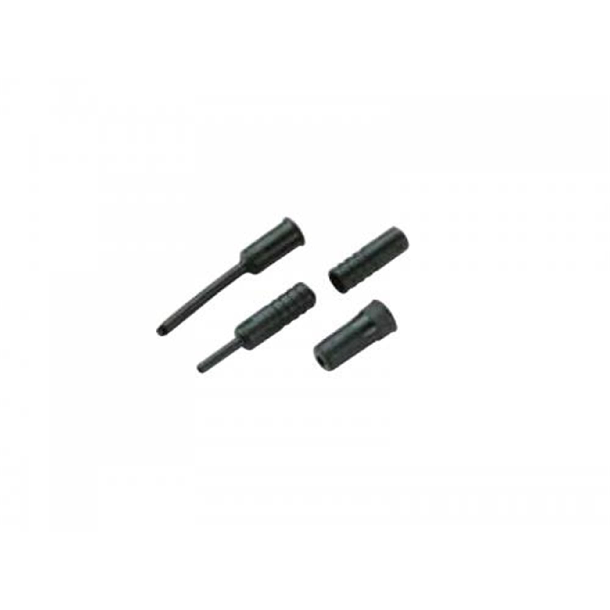Ashima Action+ Gear End Caps in black, 4.5mm, 200pcs, for bike cable protection and component finishing.