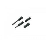 Ashima Action+ Gear End Caps in black, 4.5mm, 200pcs, for bike cable protection and component finishing.