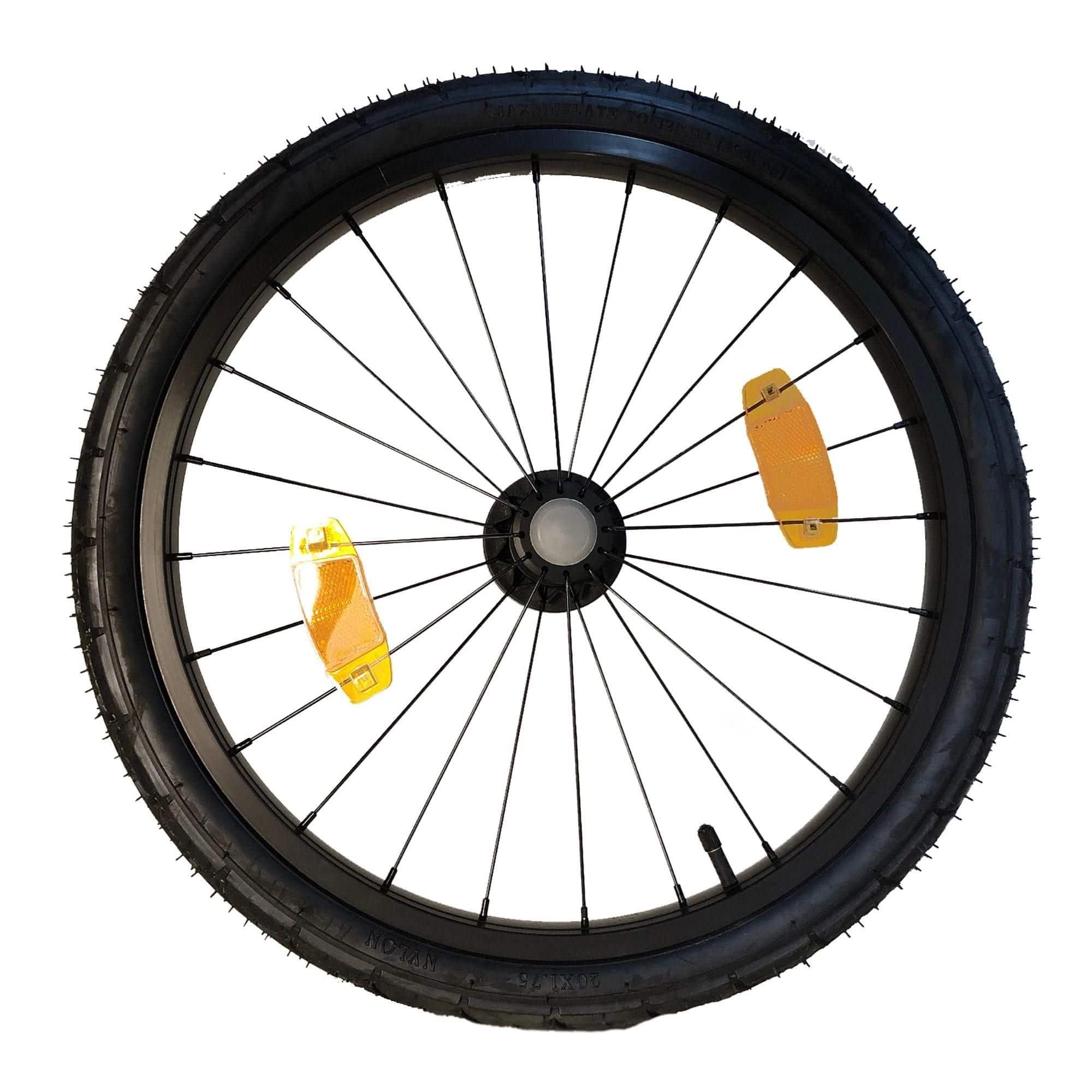 Black Hamax Avenida One 20-inch quick release wheel with disc brake, bicycle accessory for easy replacement and maintenance.