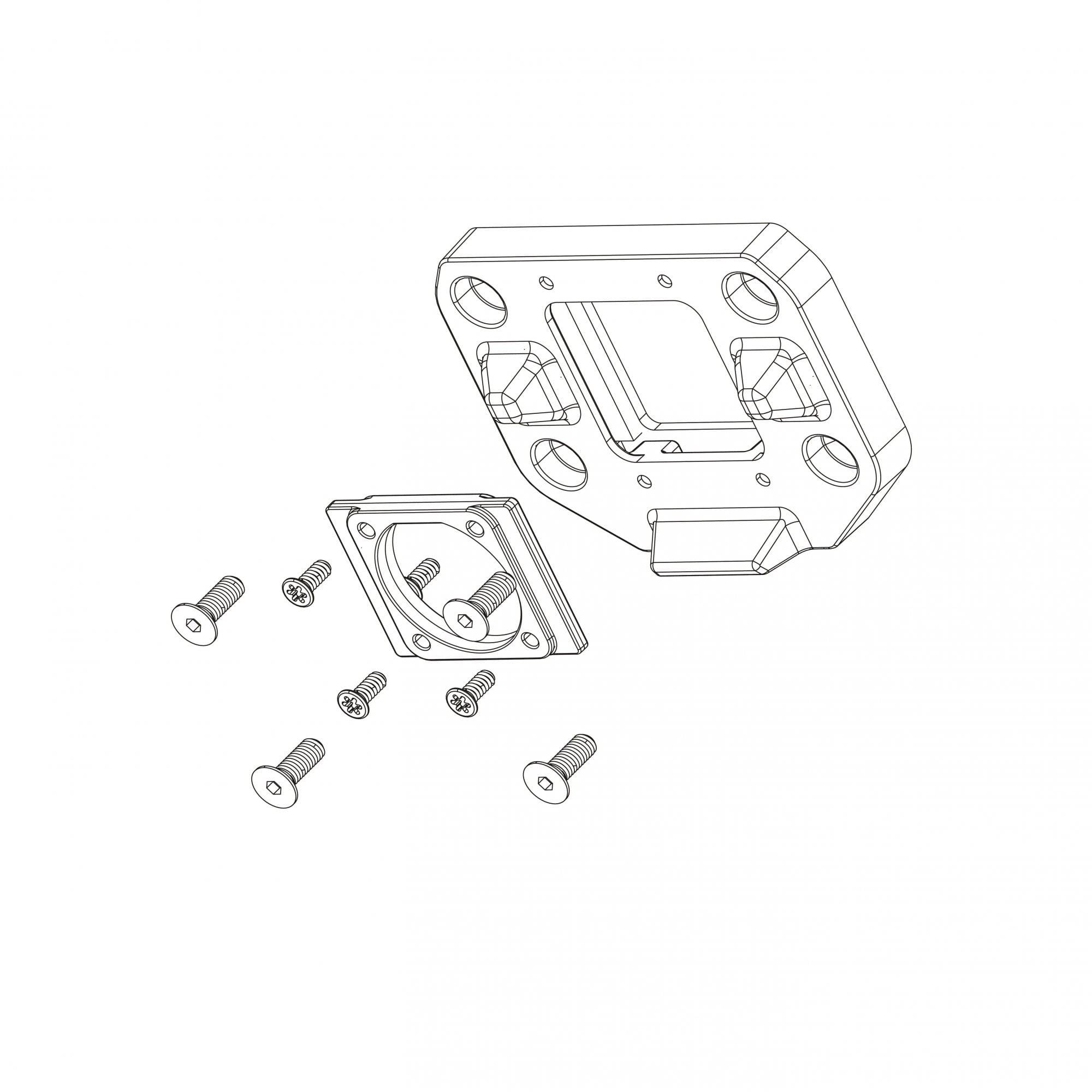 SRAM BT ETP Range Extender Snapframe with 4 M3 black bolts for e-bike components, designed for secure attachment and durability.