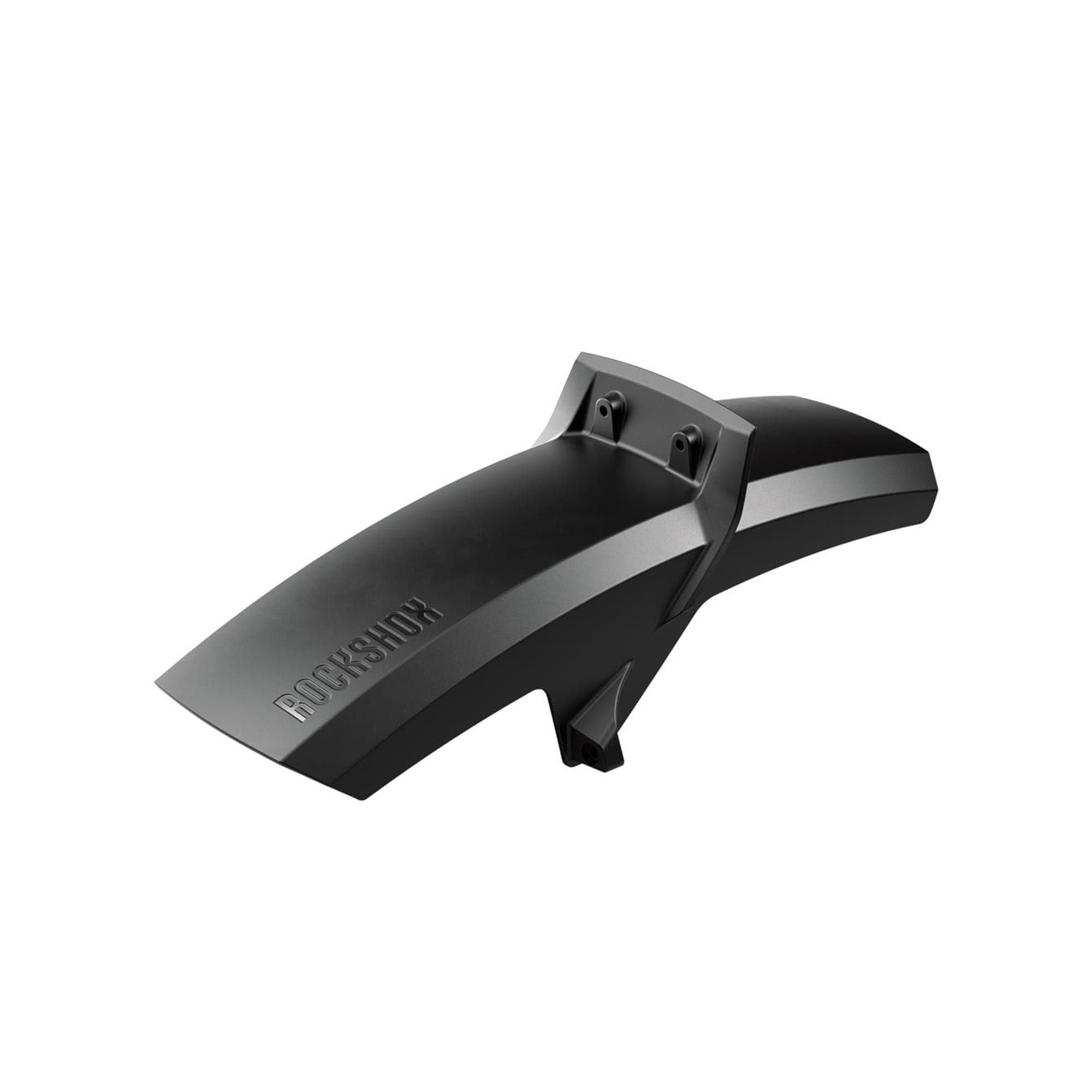 Black RockShox Boxxer Fender with 4 bolt mounting for Boxxer D1+ 2024+ 38mm forks, durable motorcycle-style component.