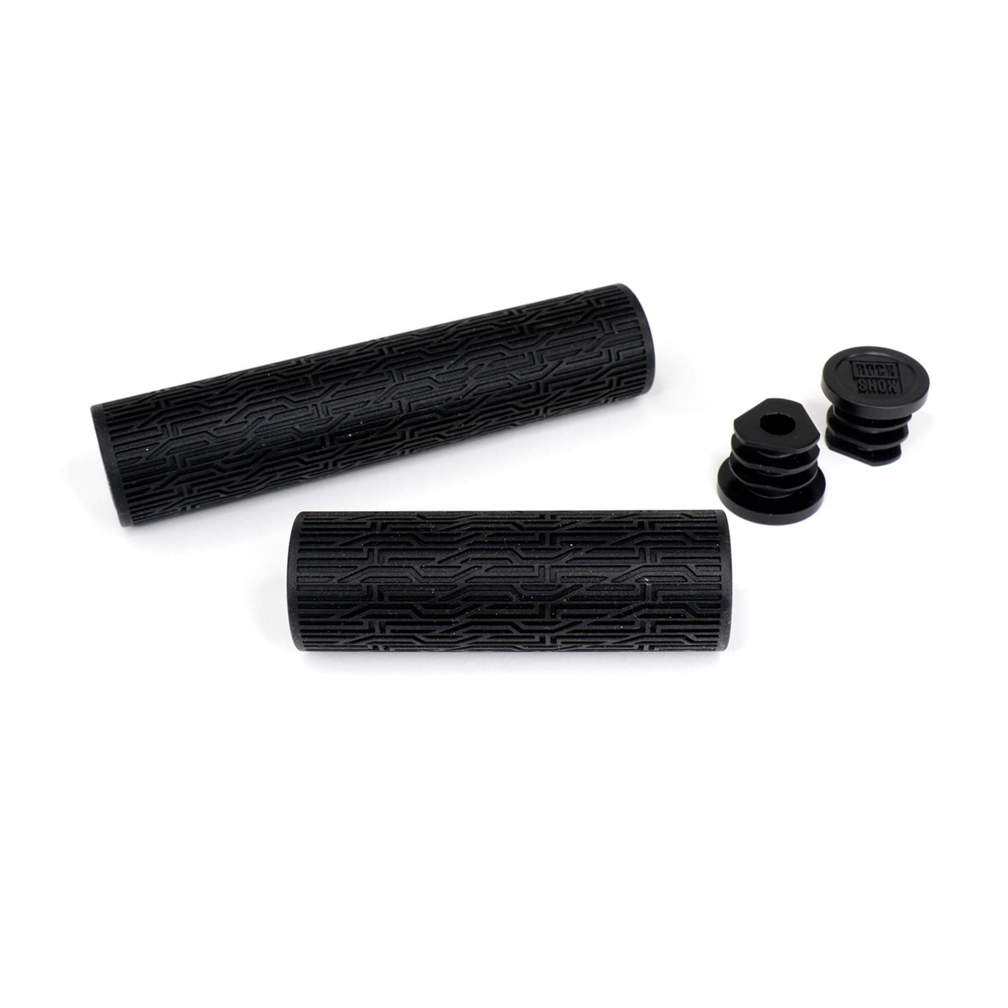 RockShox TwistLoc grips with textured surface and end plugs, designed for Ultimate B1+ 2024+ mountain bike components.