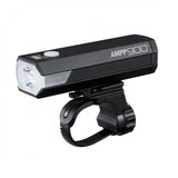 CatEye AMPP 900 front bike light in black with USB-C charging port and IPX4 water resistance, designed for cycling safety.