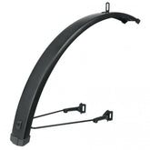 SKS Racks Infinity universal front mudguard for 27.5-29 inch wheels with ESC safety system, shown mounted on a bicycle.
