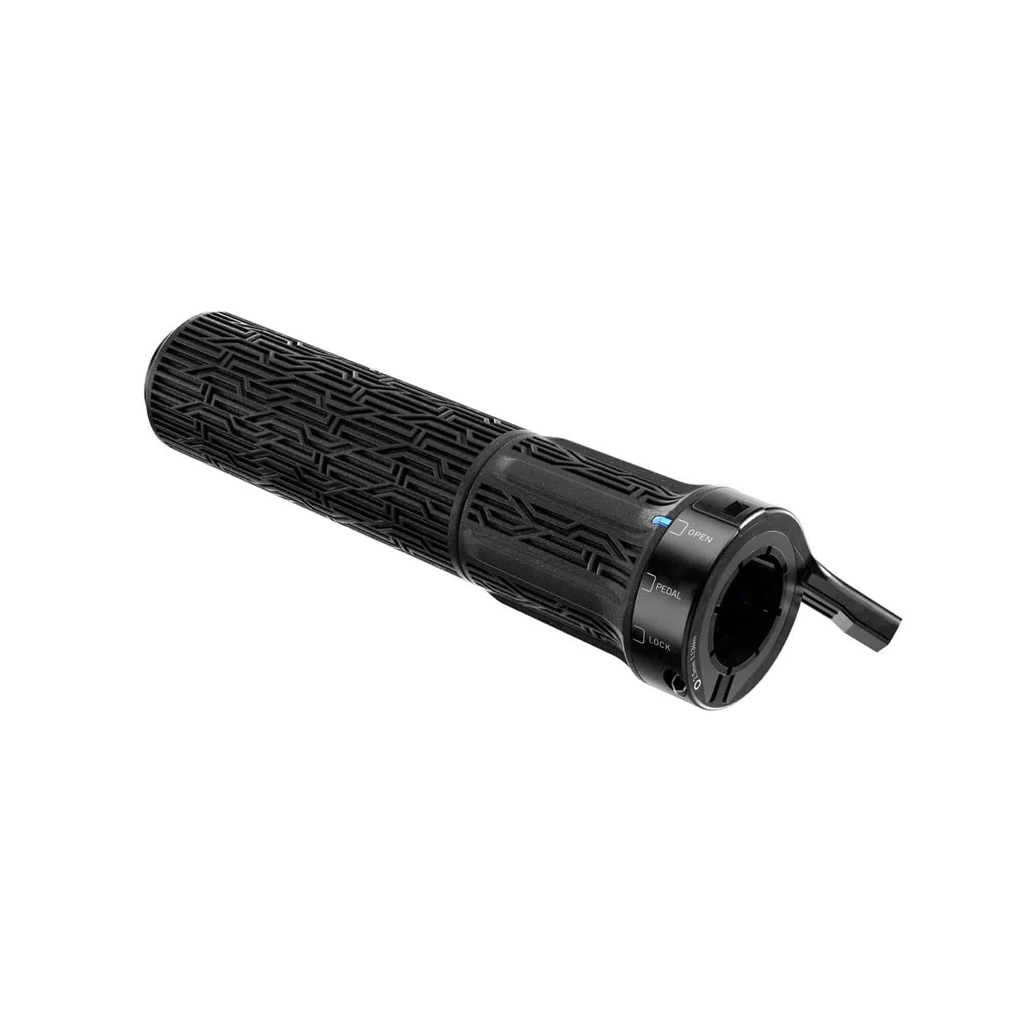 Sram Twistloc Ultimate full sprint remote lever with cables, housing, and textured grips for forks and shocks, component accessory.