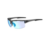 Tifosi Rivet Clarion Fototec 2023 sunglasses with satin vapor finish and sporty performance lenses, shown in close-up.