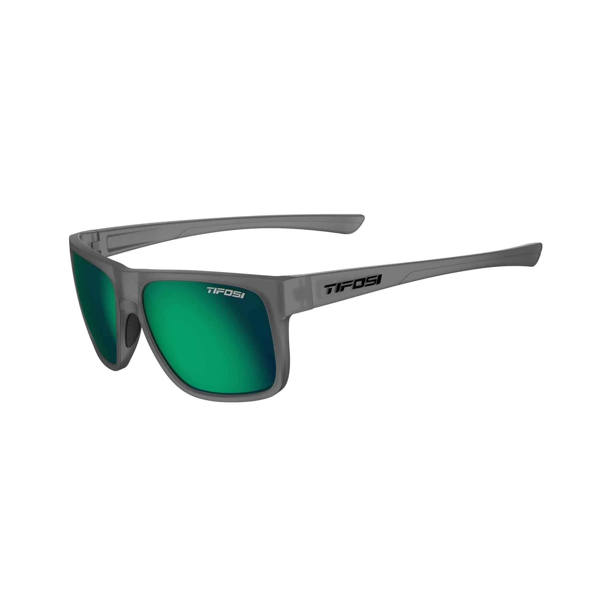 Tifosi Swick polarized eyewear with single lens, UVA/UVB protection, and Glide Fit technology in sleek design.