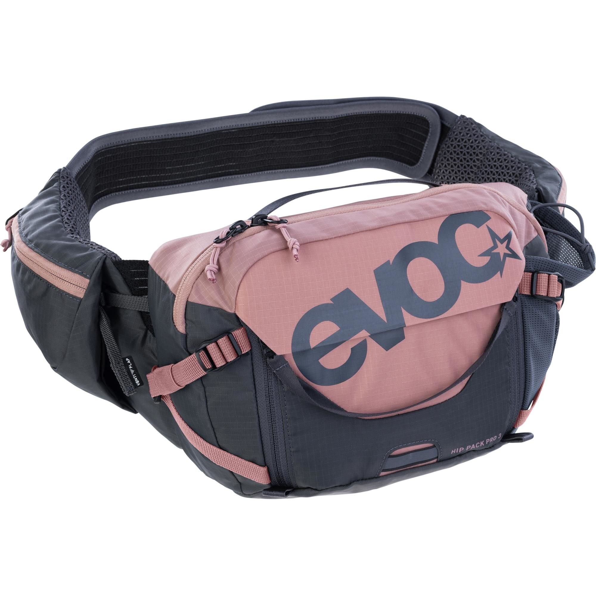 EVOC Hip Pack Pro hydration bag with 3L capacity and 1.5L bladder, designed for outdoor accessories and active use.