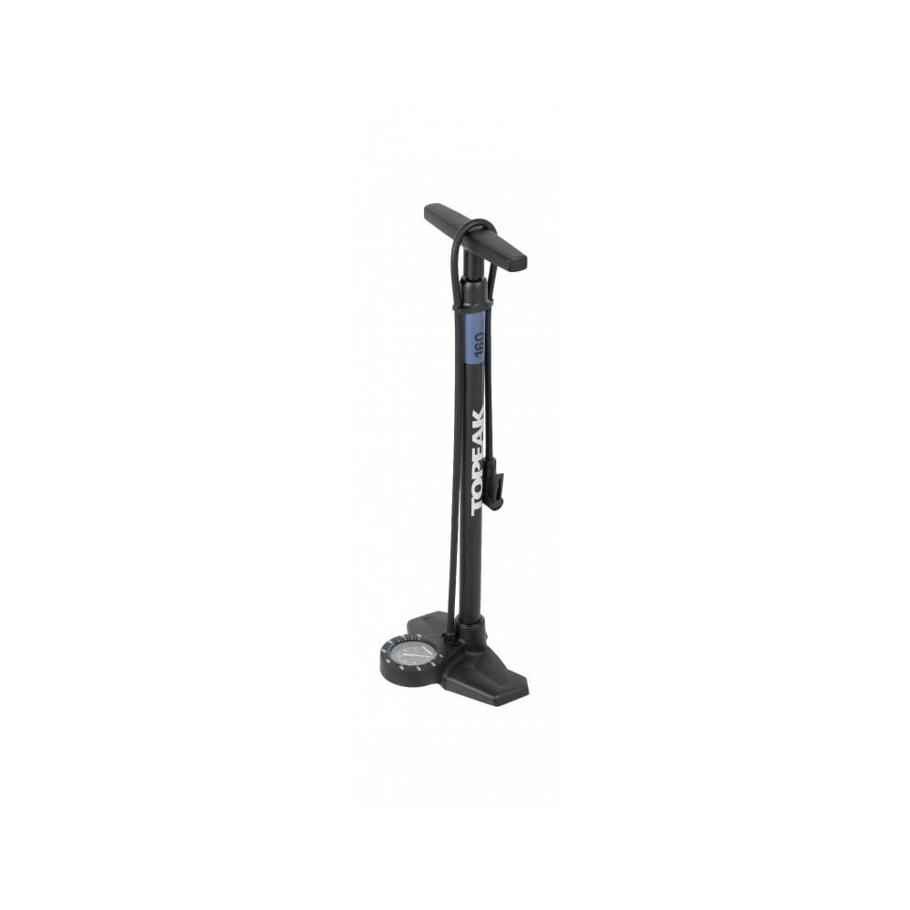 Topeak JoeBlow Roadie EX blue floor pump with SmartHead® valve for road bikes, shown with digital pressure gauge and sturdy base.
