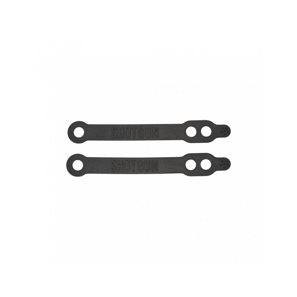 Pair of black Kids Ride Shotgun kids ride shotgun foot peg straps, durable replacement safety accessories for children.