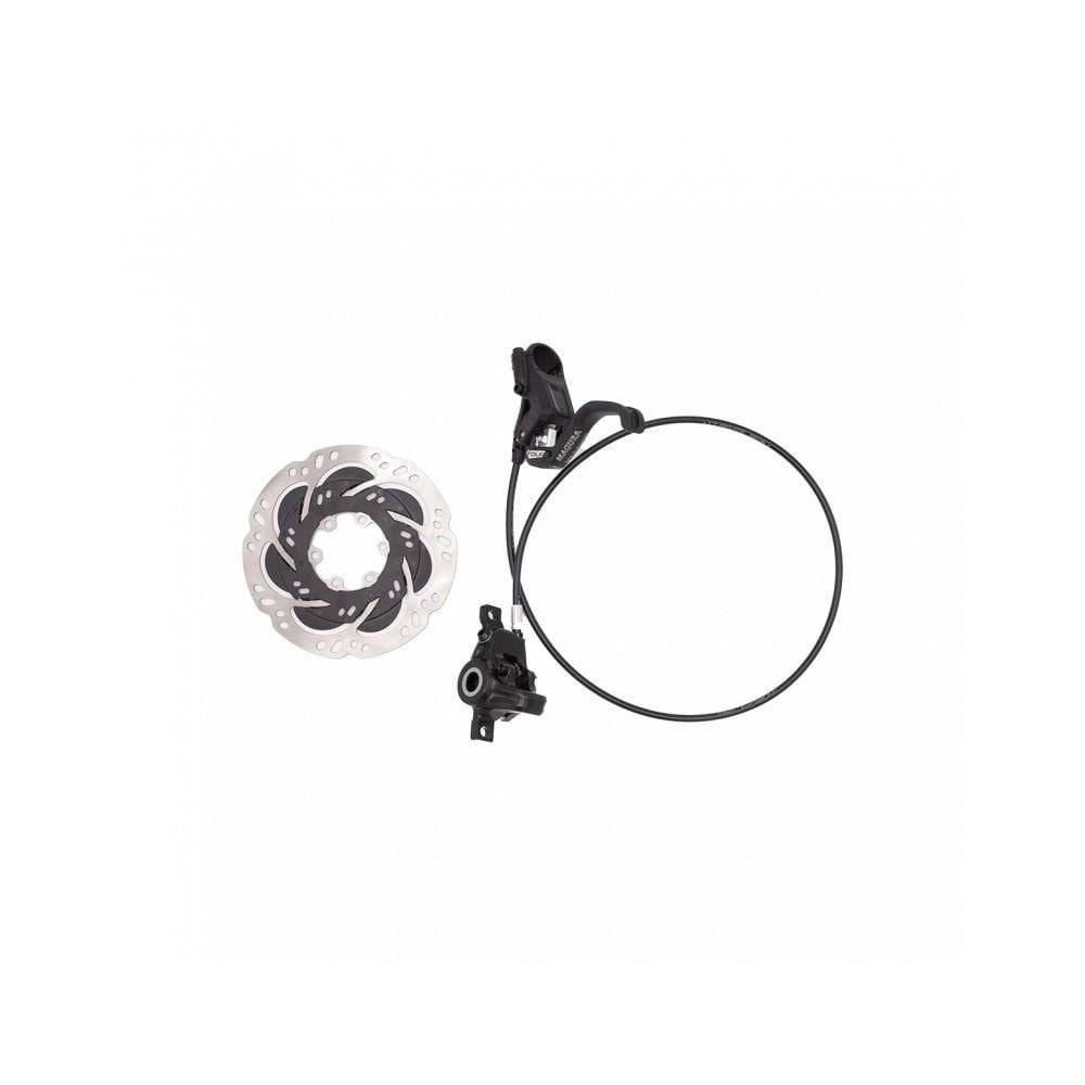 Kids Ride Shotgun rear brake kit for kids' bikes, includes HC1 lever, 140mm rotor, black guard, and child-safe components.