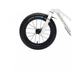 Kids Ride Shotgun Dirt Hero 14-inch wheel kit with Vee Crown Gem tires, disc brake mount, black accessories for kids' bikes.
