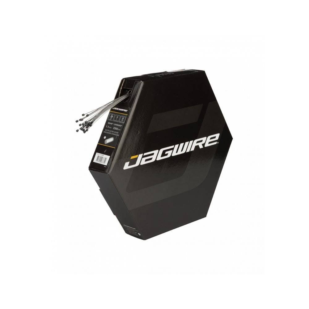 Jagwire Elite Ultra-Slick Shimano shift cable pack with 25 silver 2300mm cables for bicycle gear shifting components.