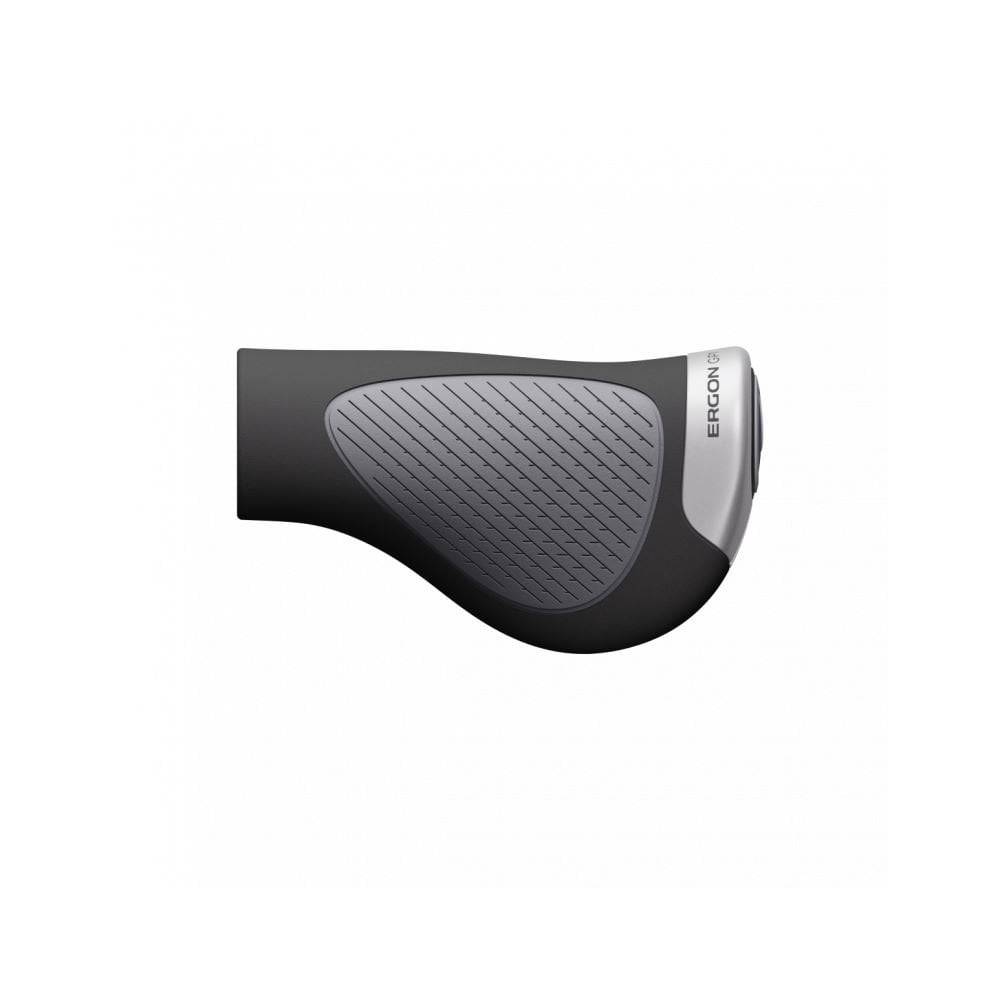 Ergon GP1 Evo single twistshift grips in black and grey with aluminium clamp for Nexus and Rohloff bikes.